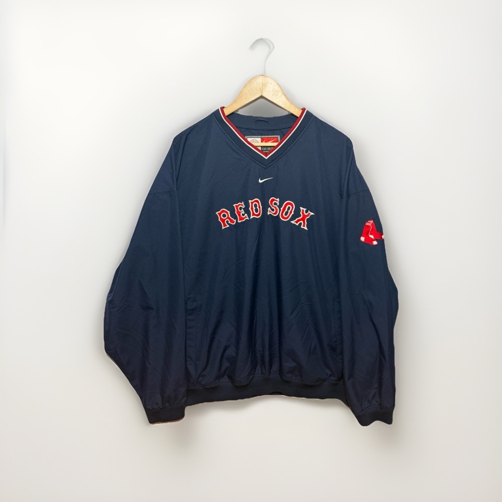 Vintage Nike Boston Red Sox Windbreaker Men's 2XL Pullover Center Swoosh MLB
